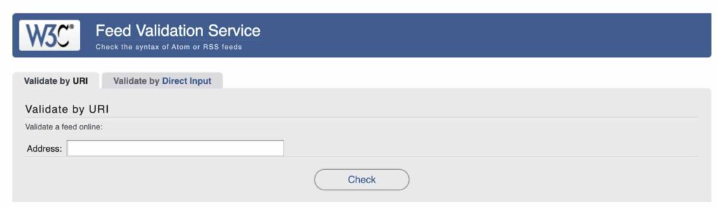 「W3C Feed Validation Service」でフィードをチェックするときのイメージ