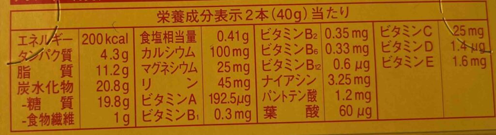 カロリーメイト（ロングライフ）成分